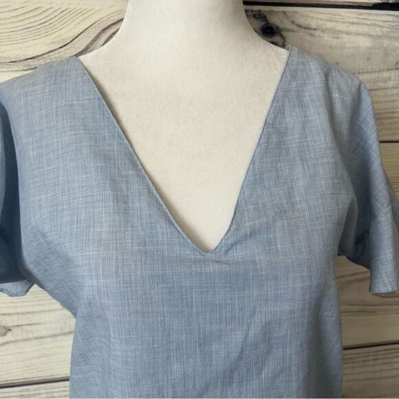 Madewell Sundrift Blue Lightweight Ruffle Sleeve Top - Picture 7 of 11